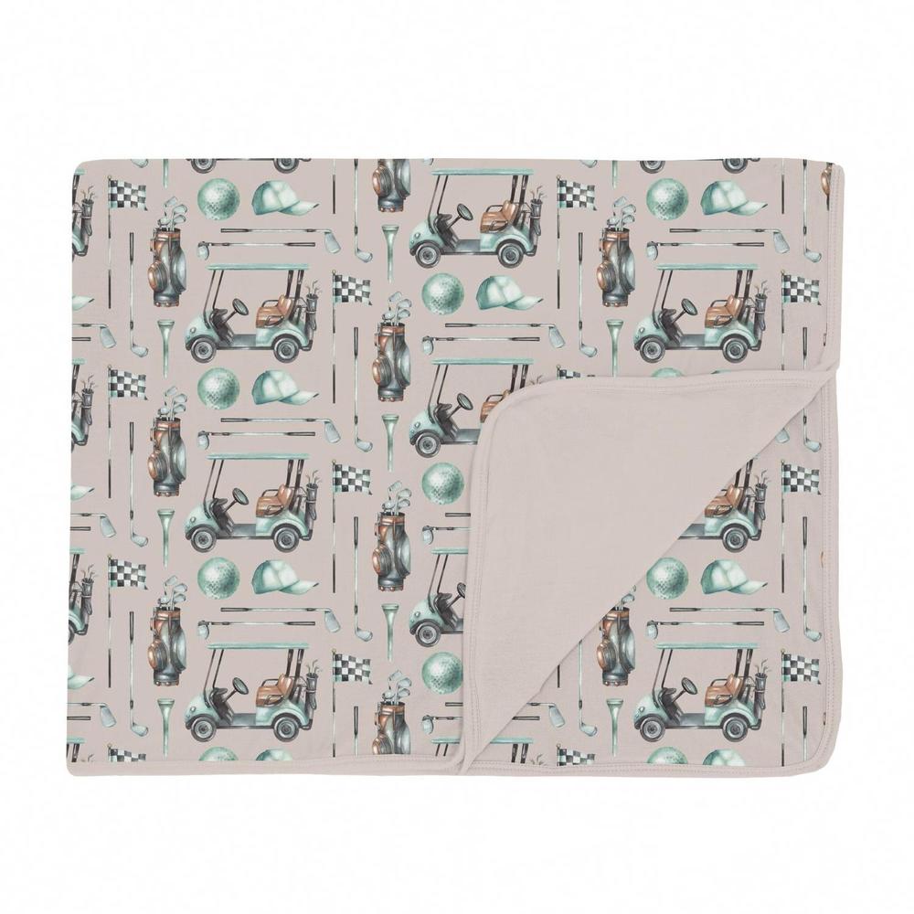 NEW KICKEE toddler blanket 40"x 60'' in latte golf